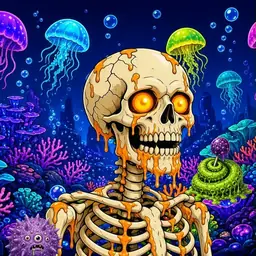 Oozlings #5568, Skull · Glow Reef