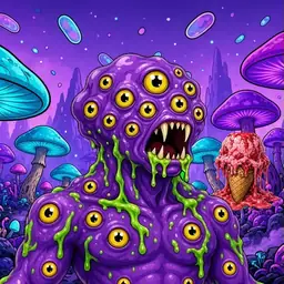 Oozlings #5571, Eyeball Cluster · Fungus Forest