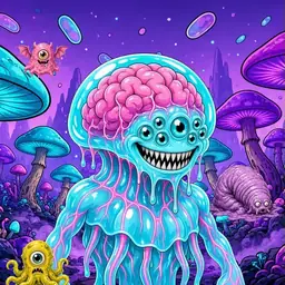 Oozlings #5575, Jellyfish Brain · Fungus Forest
