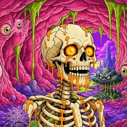 Oozlings #558, Skull · Flesh Cave