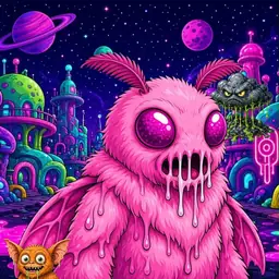 Oozlings #5583, Mutant Moth · Neon City