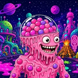 Oozlings #5590, Gumball Brain · Neon City