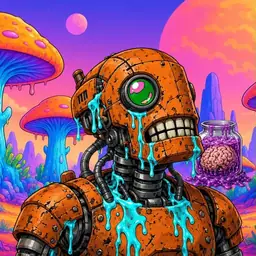 Oozlings #5601, Rusty Robot · Mushroom Desert
