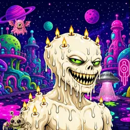 Oozlings #5608, Candle Wax · Neon City