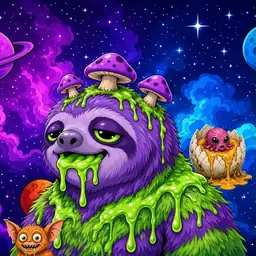 Oozlings #561, Slime Sloth · Void Nebula