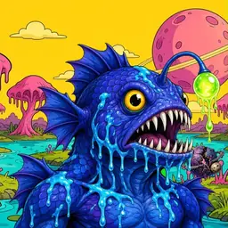 Oozlings #5610, Anglerfish · Turquoise Swamp
