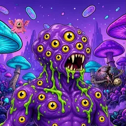 Oozlings #5613, Eyeball Cluster · Fungus Forest