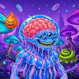 Oozlings #5614, Mutated Jellyfish Brain · Fungus Forest