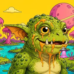 Oozlings #5618, Toad Goblin · Turquoise Swamp
