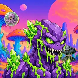 Oozlings #5619, Crystal Rock · Mushroom Desert