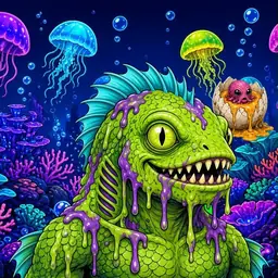 Oozlings #562, Swamp Fish · Glow Reef