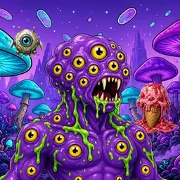 Oozlings #5622, Eyeball Cluster · Fungus Forest