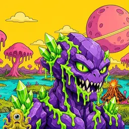 Oozlings #5627, Crystal Rock · Turquoise Swamp
