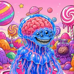 Oozlings #5630, Mutated Jellyfish Brain · Candy Planet