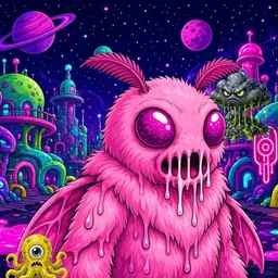 Oozlings #5631, Mutant Moth · Neon City