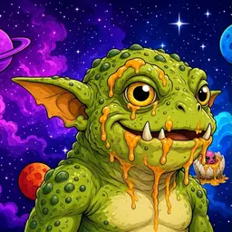 Oozlings #5633, Toad Goblin · Void Nebula