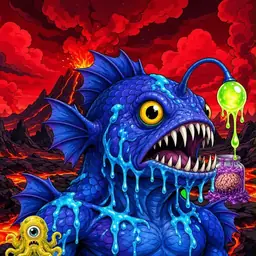 Oozlings #5636, Anglerfish · Lava Fields