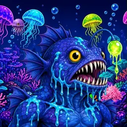 Oozlings #5638, Anglerfish · Glow Reef