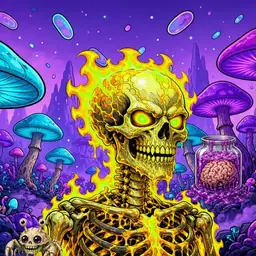 Oozlings #5640, Mutated Fire Skull · Fungus Forest