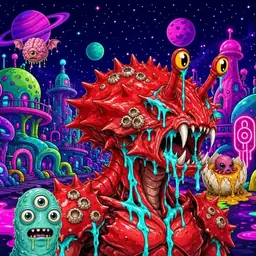 Oozlings #5642, Crab · Neon City