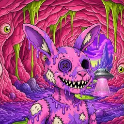 Oozlings #565, Zombie Bunny · Flesh Cave