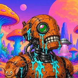 Oozlings #5654, Rusty Robot · Mushroom Desert