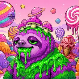 Oozlings #5656, Mutated Slime Sloth · Candy Planet