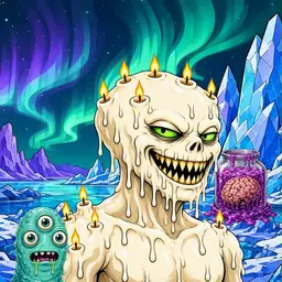 Oozlings #5658, Candle Wax · Aurora Ice
