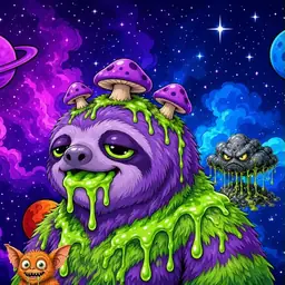 Oozlings #5662, Slime Sloth · Void Nebula