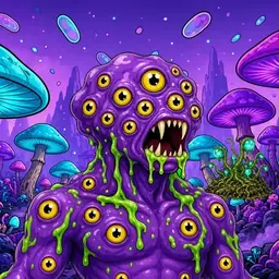 Oozlings #5669, Eyeball Cluster · Fungus Forest