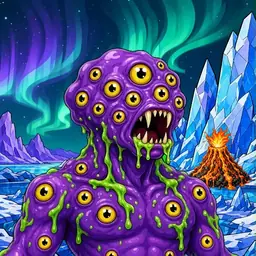 Oozlings #5670, Eyeball Cluster · Aurora Ice