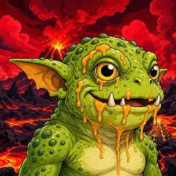 Oozlings #5672, Toad Goblin · Lava Fields
