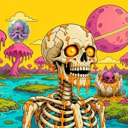Oozlings #5673, Skull · Turquoise Swamp