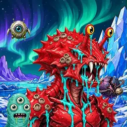 Oozlings #5674, Crab · Aurora Ice