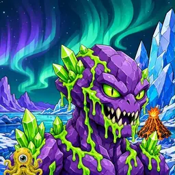 Oozlings #5680, Crystal Rock · Aurora Ice