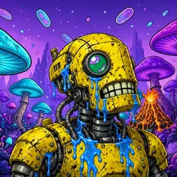 Oozlings #5687, Mutated Rusty Robot · Fungus Forest