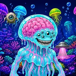 Oozlings #5694, Jellyfish Brain · Glow Reef