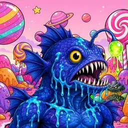Oozlings #5696, Anglerfish · Candy Planet