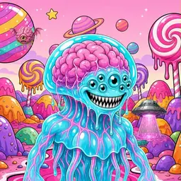 Oozlings #57, Jellyfish Brain · Candy Planet