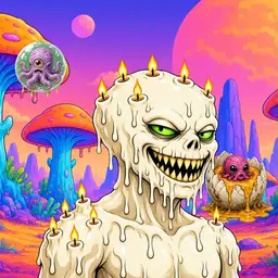 Oozlings #570, Candle Wax · Mushroom Desert