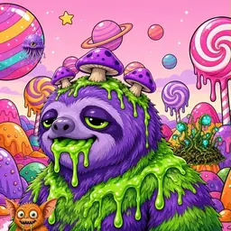 Oozlings #5702, Slime Sloth · Candy Planet
