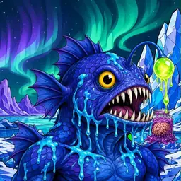 Oozlings #5708, Anglerfish · Aurora Ice