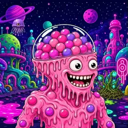 Oozlings #5710, Gumball Brain · Neon City