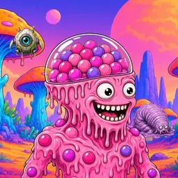 Oozlings #5711, Gumball Brain · Mushroom Desert