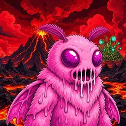 Oozlings #5715, Mutant Moth · Lava Fields