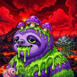 Oozlings #5716, Slime Sloth · Lava Fields
