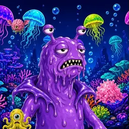 Oozlings #5719, Slug · Glow Reef