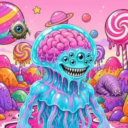 Oozlings #5720, Jellyfish Brain · Candy Planet