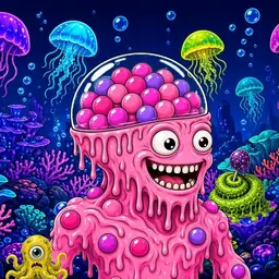 Oozlings #5731, Gumball Brain · Glow Reef