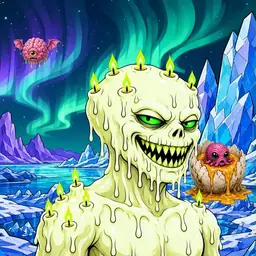 Oozlings #5732, Mutated Candle Wax · Aurora Ice
